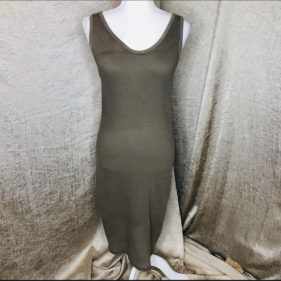 Michael Stars Dresses & Skirts - Michael Stars Tan Mesh Tank Dress Size Small